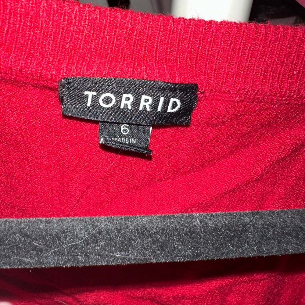 Torrid Red Pullover Sweater - Picture 2 of 2